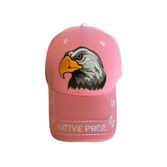 Eagle Native Pride Baseball Cap Embroidered - Pink Color -- FREE USA Shipping--(CapNp508p)