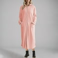 thumbnail image 2 of Kaemgyyd Robe for Women Fall Winter Warm Zipper Bathrobe Ribbed Long Sleeves Full Length Loungewear Sleepwear with Pockets, 2 of 6
