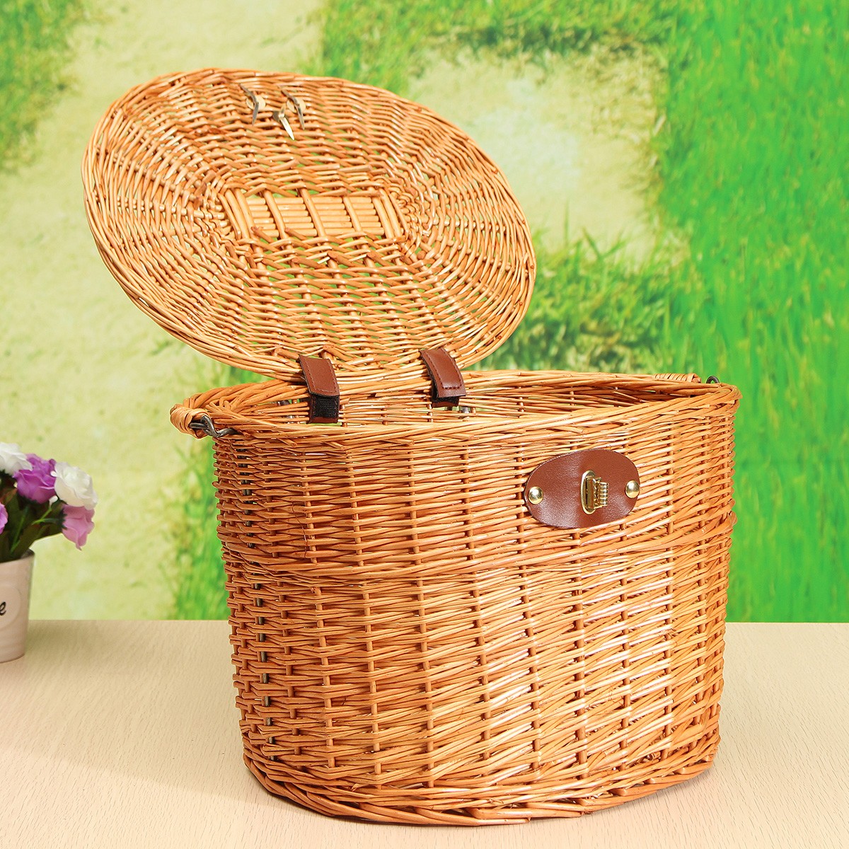 large wicker bike basket