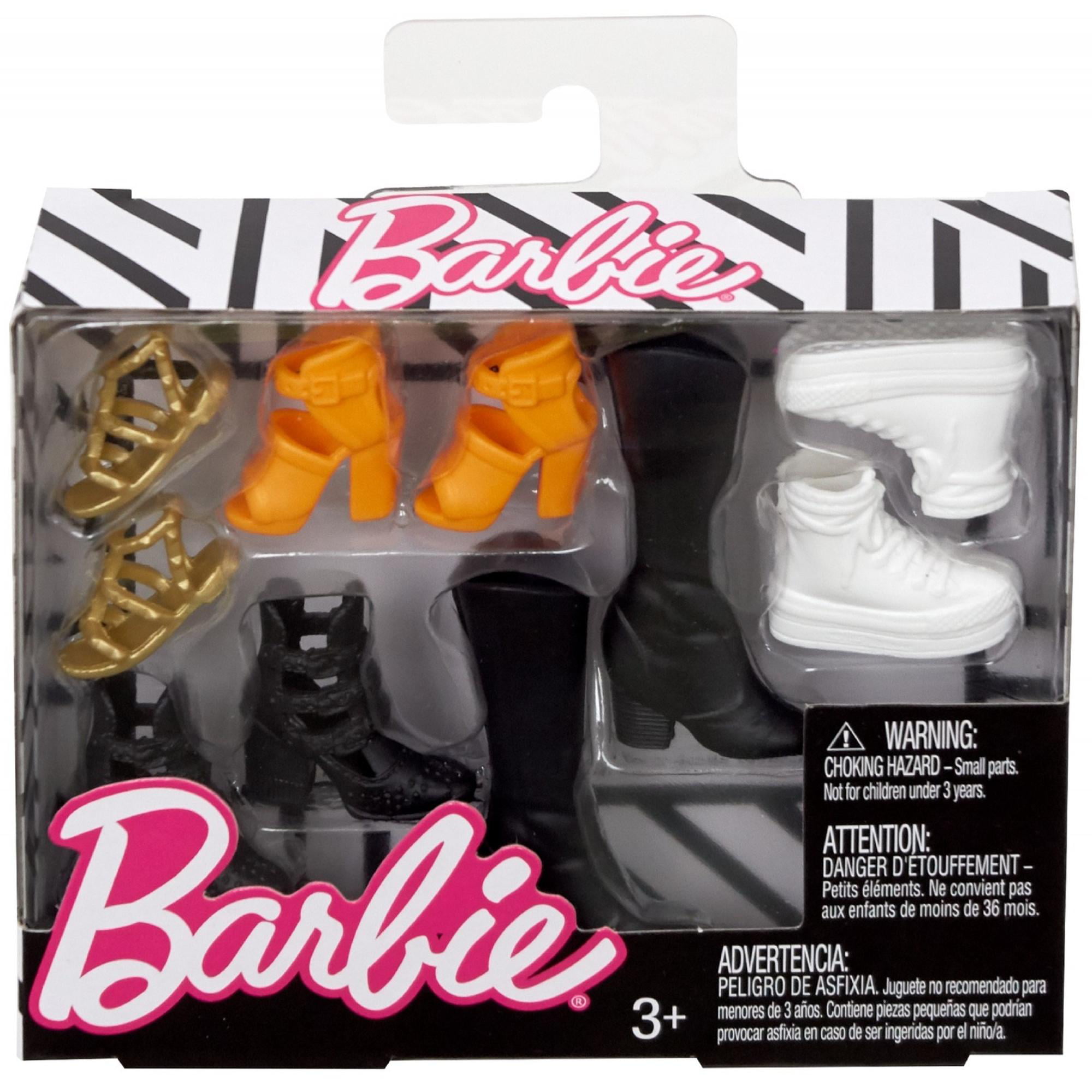 Barbie Shoe Pack with 5-Pairs Included, Original & Petite Body Type 