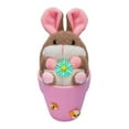 thumbnail image 1 of Decoración de conejo de Pascua de primavera, juguetes de conejito suaves y adorables para las vacaciones de Pascua en casa Rosa, 1 of 9