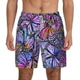 thumbnail image 3 of Uemuo Watercolor Butterflies Pattern Mens Swim Trunks Quick Dry Board Shorts with Mesh Lining, Stretch Beach Shorts Quick Dry No-Chafing Board Shorts-3X-Large, 3 of 9