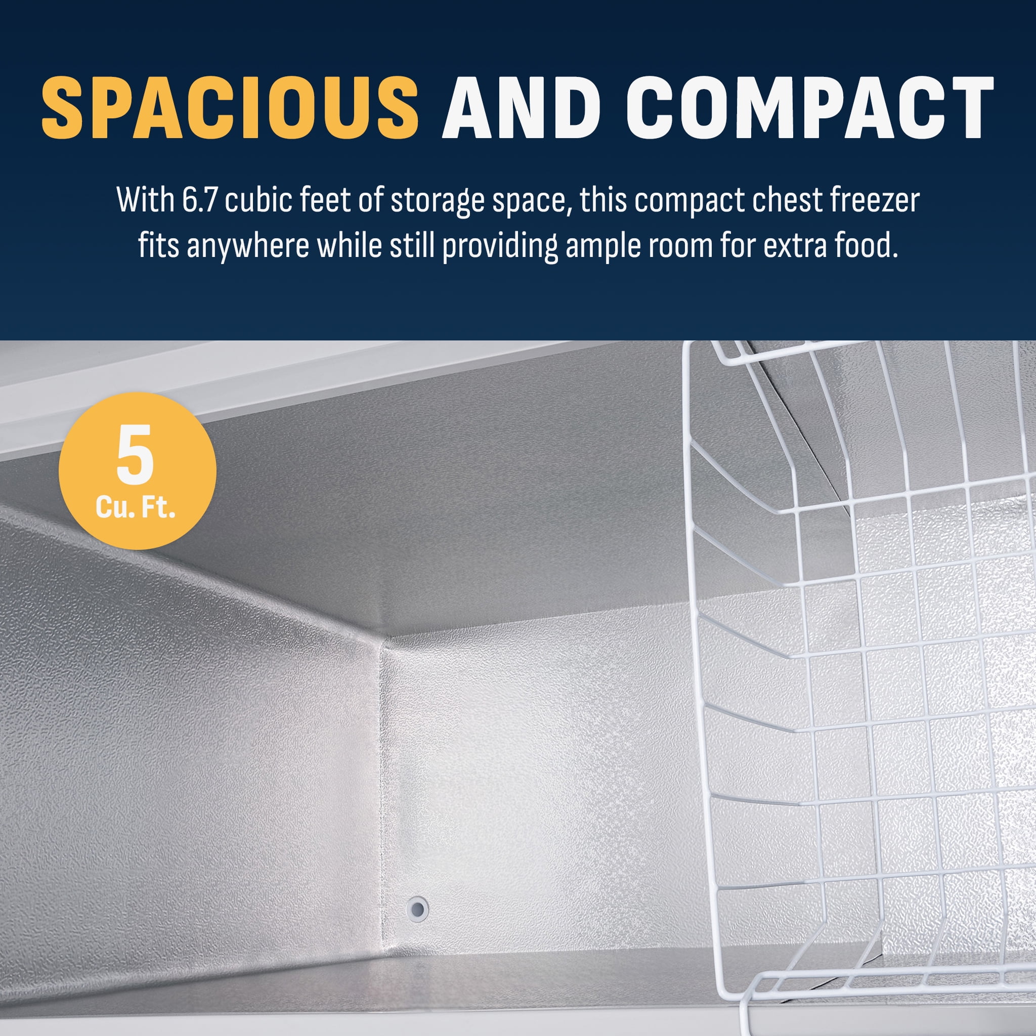 Newair 5 Cu. Ft. Mini Deep Chest Freezer and Refrigerator in Cool Gray with Digital Temperature Control, Fast Freeze Mode, Stay-Open Lid, Removeable Storage Basket, Self-Diagnostic Program