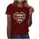 thumbnail image 1 of Mujeres Manga Corta de Verano Tops Impreso Sudadera Casual, Cuello Redondo Blusa Ligera para la Primavera Y el Verano, 1 of 7