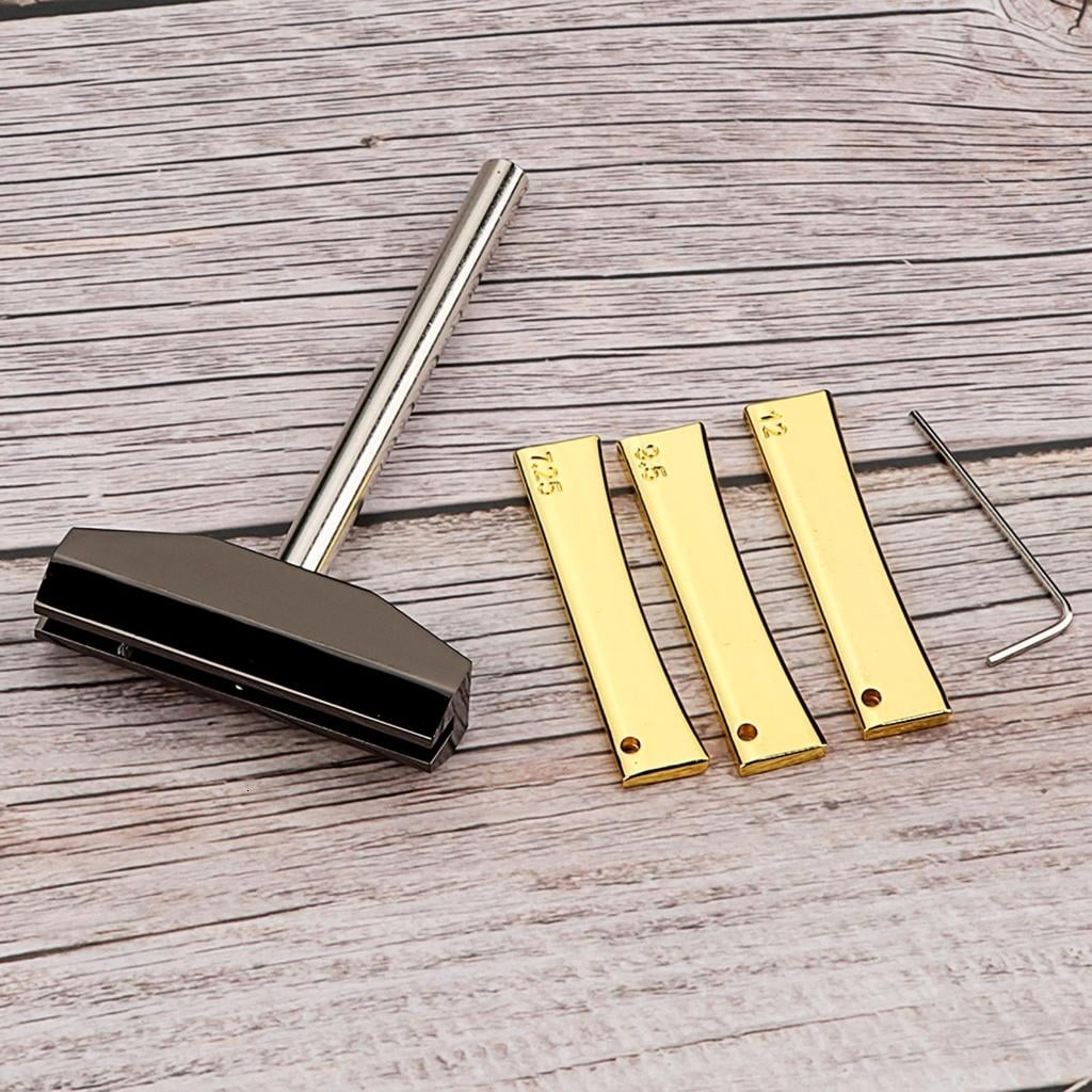 Yihuala Electroplated Guitar Fret Press Set with Grooved Inserts and Wrench Fret Insert Set for Stable String Alignment