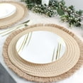 thumbnail image 6 of Efavormart 4 Pack | 15" Round Natural Rustic Burlap Jute Placemats Fringed Edges, Farmhouse Placemats with Trim, 6 of 11