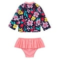 thumbnail image 3 of DPOIS Toddler Girls 2Pcs Swimsuit Printed Long Sleeve Shirt Ruffled Briefs Bikini Swimwear, 3 of 3