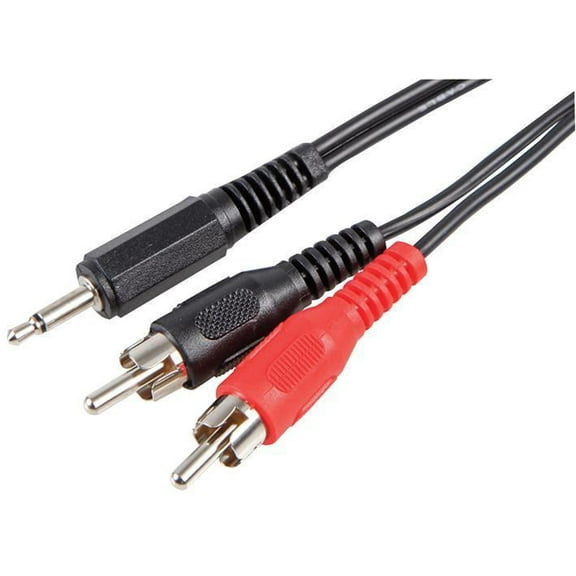 PRO SIGNAL - 3.5mm Mono Jack Plug to 2x Phono (RCA) Plugs Lead, 1m Black