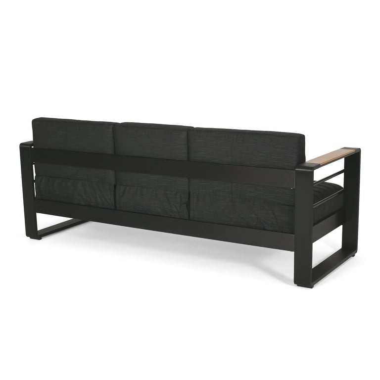 Outdoor sofa black cushions hotsell