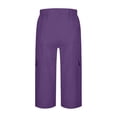 thumbnail image 5 of Only Moment Cargo Shorts Women with Pockets - Casual Loose Yoga Trouser Pants Sweatpants Palazzo Lounge Pajama Pants Purple,4XL, 5 of 7