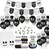 Marshmellow Dj Birthday Party Supplies, 86 Piece Kids Dj Rock Video Game Decorations - Include Balloons, Gift Bag,Banner,Bracelet, Tattoo Stickers, Cupcake Topper,Cake Topper Serve 12