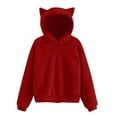 thumbnail image 4 of Grblisyd Sherpa Fleece Hoodie for Girls Cat Ears Fuzzy Warm Pullover Sweatshirt Kids Fashion Casual Loose Sweater with Pockets, 4 of 4