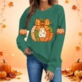 thumbnail image 4 of Enjoytime Halloween Crew Neck Sweatshirts Women Pumpkin Print Long Sleeve Pullover Tops Fall Fashion Lightweight Casual Sweatshirt, 4 of 7