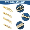 thumbnail image 4 of DIY 8Pcs Zirconia Watch Extender Golden Platinum Necklace Bracelet Extender Chain Extension Clasp with Cubic Zirconia Watch Band Clasps for Bracelet Necklace Making DIY Jewelry Extender -8 Styles DIY, 4 of 6