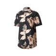 thumbnail image 2 of VISgogo, conjunto de ropa para mujer, patrón de hojas/flores, cuello de solapa, camisa de manga corta con botones, pantalones cortos de cintura elástica a juego VISgogo moda, 2 of 9