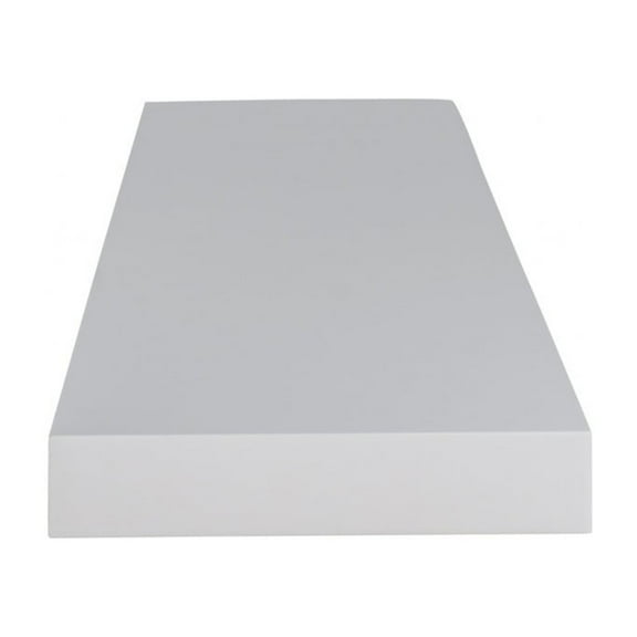 75" White Wooden Floating Shelf