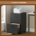 thumbnail image 4 of LEDREM Unité de Rangement Roulante à 2 Tiroirs – Classeur en Bois avec Construction en Acier et Panneau de Particules, pour Bureau, Contient des Dossiers A4/Letter, 5 Roulettes Pivotantes avec Freins, Supporte 77 Lb, Noir Mat, 4 of 8