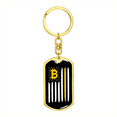 thumbnail image 4 of USA Flag Bitcoin Crypto Stainless Steel or 18k Gold Premium Swivel Dog Tag Keychain, 4 of 16