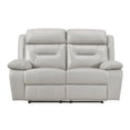 thumbnail image 3 of Lexicon Laconia Leather Double Reclining Love Seat in Silver, 3 of 7