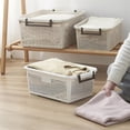 thumbnail image 2 of HANAMYA Stackable Storage Basket Organizer with Handle 20 Liter White (Set of 4), 2 of 13