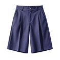 thumbnail image 5 of ManxiVoo Womens High Waist Pleated Shorts Loose Fit with Pockets Straight Casual Work Bottoms, 5 of 6