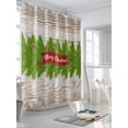 thumbnail image 3 of Green Christmas Shower Curtain Set, Waterproof Shower Curtains for Bathroom, Xmas Botanical Winter Vintage Art Washable Fabric Cloth Bath Curtain for Bathtub Decoration with Hooks 60x72 Inches, 3 of 6