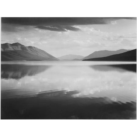 Ansel Adams Black And White - Looking Across Lake Toward Mts