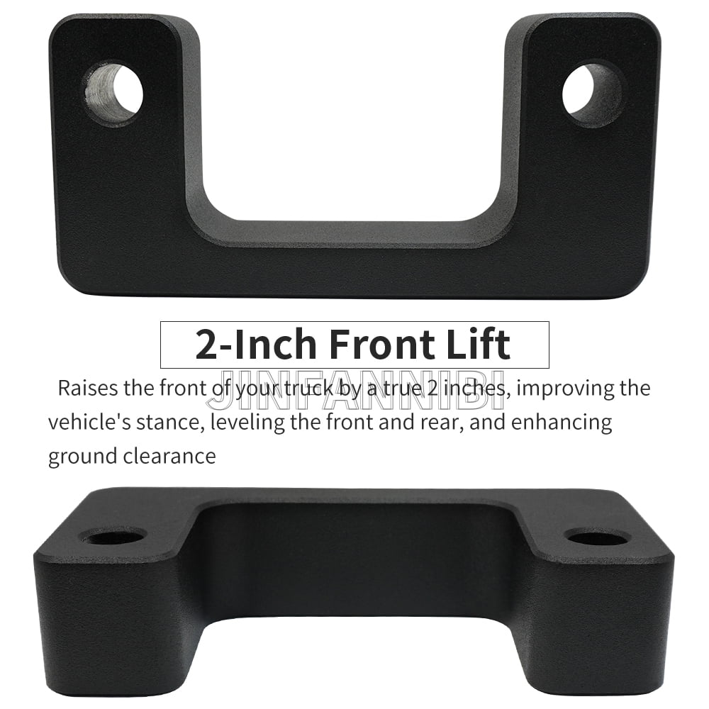 2" Front Leveling Lift Kit for 2007-2019 GMC Sierra Denali with MagnaRide, Billet Aluminum Lift Spacers & MagnaRide Relocation Brackets 2WD/4WD