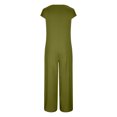 thumbnail image 4 of Teissuly Women'S Solid Color Short-Sleeved Casual Wide-Leg Jumpsuit With Button Pockets, 4 of 8