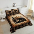 thumbnail image 3 of Bear Print Comforter Set,Animal Hunt Pine Trees Retro Bedding Set for Women Adult,Rustic Grid Plaid Cabin Decor Luxury Bed Duvet Insert, 3 of 6