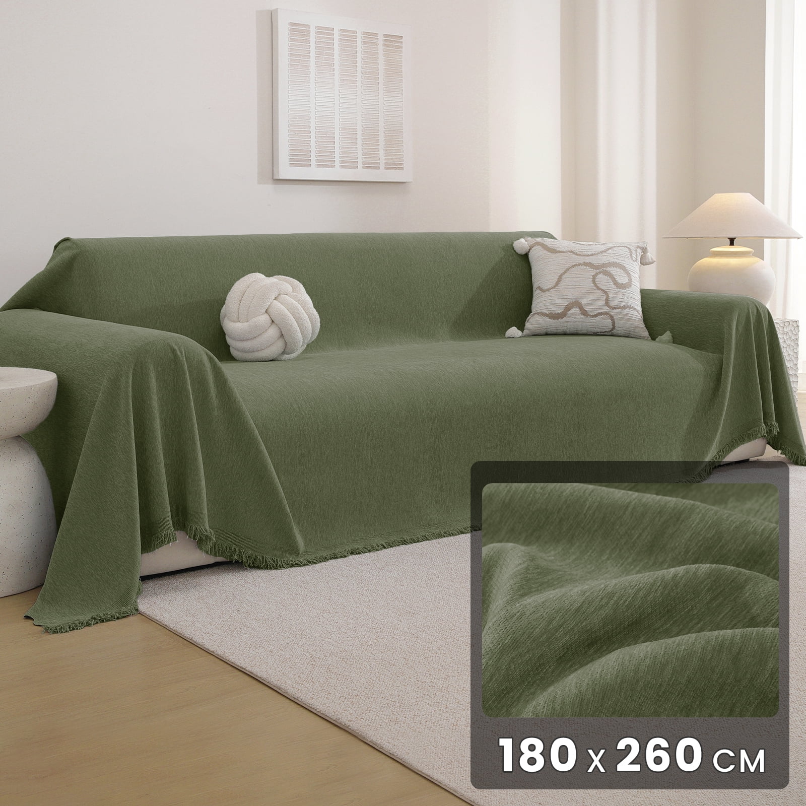 JIATER Sofa Cover Slipcover Couch Cover Durable Furniture Protector for Pets Home Decor 71"x102" Green