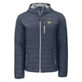 thumbnail image 2 of Men's-Cutter & Buck  Anthracite West Virginia Mountaineers Rainier Eco PrimaLoft Hooded Full-Zip Jacket, 2 of 3