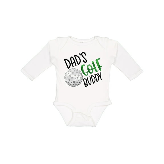Inktastic Dad's Golf Buddy with Golf Ball Boys or Girls Long Sleeve Baby Bodysuit
