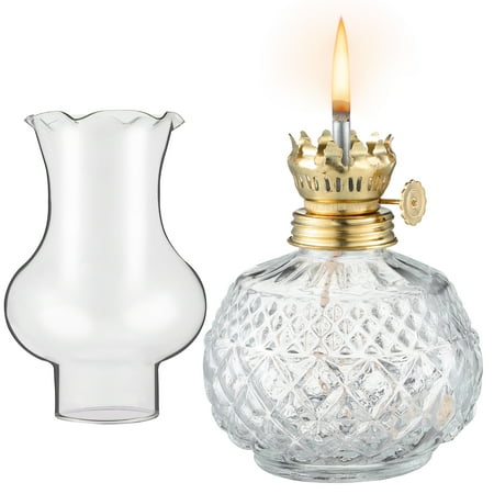 

HOMEMAXS Glass Kerosene Lamp Vintage Kerosene Lamp Portable Oil Lantern with Wick for Home