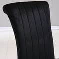 thumbnail image 4 of Furvclv Tufted Dining Room Chairs Set Of 2, Upholstered Accent Dinner Chairs With Stainless Steel Legs, Modern Velvet Armless Chairs With Stripe Backrest For Living Room ﻿, 4 of 9