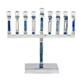 thumbnail image 1 of Israel Giftware Designs M-666 Menorah en Aluminium avec Incrustation Bleue et Blanche, 1 of 1