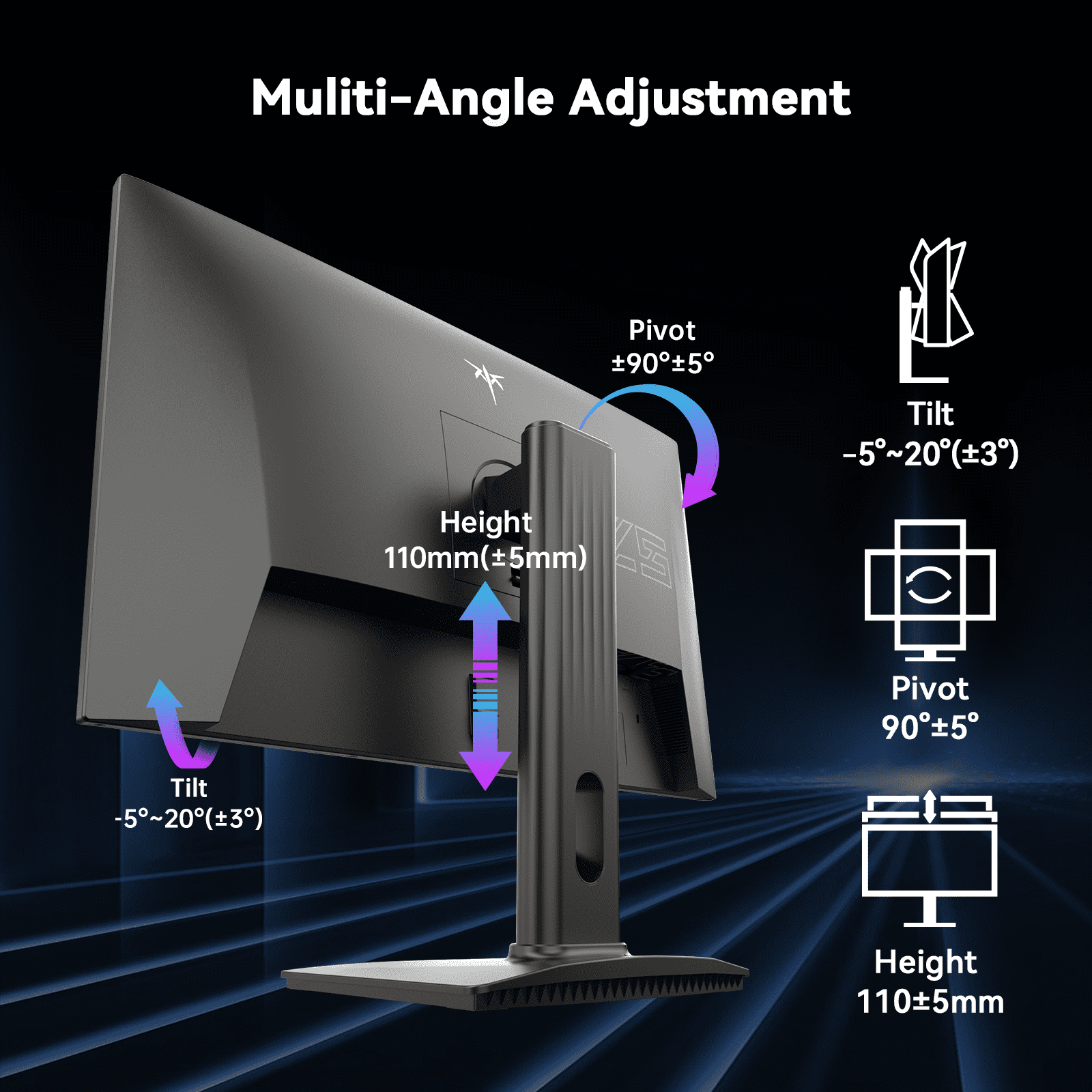 KTC 24.5 Inch 240Hz Gaming Monitor, FHD 1080p Fast IPS Computer Monitor, 1ms with Adaptive-Sync, HDR400, HDMI x2, DPx1, VESA Mount, Tilt/Pivot/Height Adjustment, H25T7-3