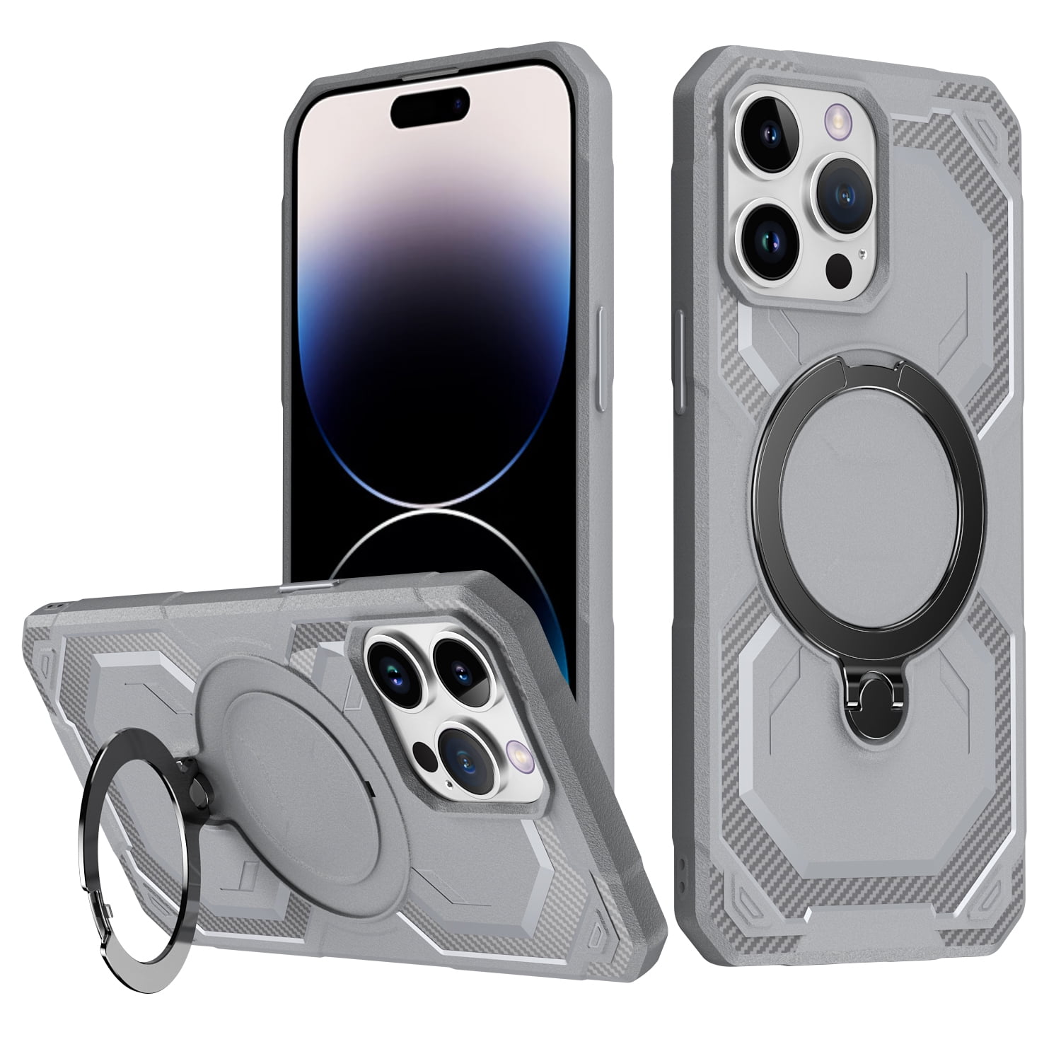 I-Blason Custodia Magnetica Con Supporto Per IPhone 16e 6,1'', Cover Robustacon Protezione Schermo Integrata E Copertura Fotocamera, Ricarica Wireless, Nero - 2