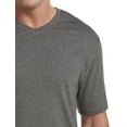 thumbnail image 2 of Harbor Bay by DXL Big and Tall Men's Wicking Jersey V-Neck Tee Shirt, Granite Heather, 6XLT, 2 of 5