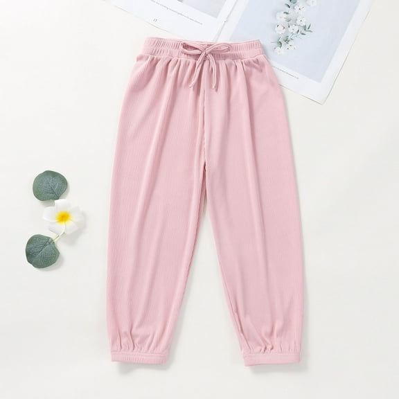SDJMa Toddler Baby Girls Solid Color Ice Silk Loose Summer Cozy Mosquito Pants