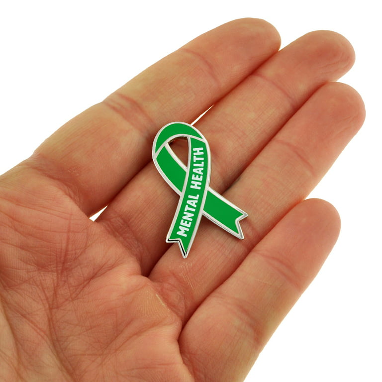 Mental Health Awareness Enamel Lapel Pin -Provide Support and Aid the Cause  Awareness Ribbon