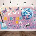 thumbnail image 3 of Music Theme Birthday Party Backdrop Photography Background in My Birthday Era Banner for Girl Birthday Party Baby Shower Cake Table Decorations Singer Happy Birthday Banner, 3 of 9