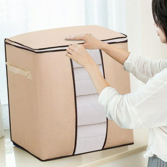 ShengapQ Heavy Duty Storage Bags for Clothes, Extra Large Tote Bag with Double Zipper, Space Saving Travel Organizer, Waterproof Foldable Storage Solution, Reinforced Handles for Easy Carrying