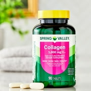 Spring Valley Collagen Type 1 & 3 Plus Vitamin C Hair/Skin/Nails Supplement Tablets, 1,000 mg, 90 Count