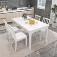 thumbnail image 3 of Giantex Dining Chair Set of 2, Kitchen Side Chairs w/Slatted Backrest, Armless Dinette Chairs, White, 3 of 9