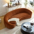 thumbnail image 3 of 92.13" Curved Sofa, Modern Upholstered Boucle Curved Couch, 4-Seat Sofa Couch for Living Room, Apartment, Bedroom, Office, No Need to Assembly, 3 of 9