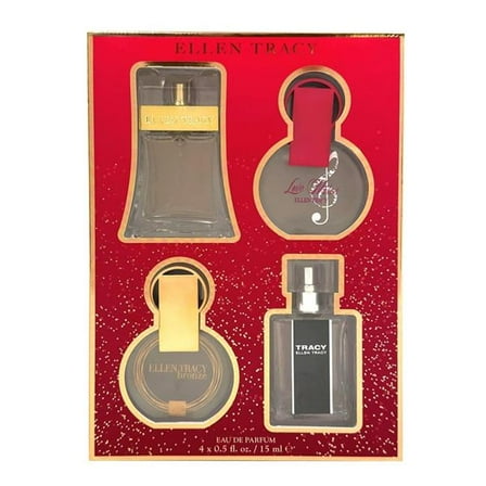 Ellen Tracy ELLEN21X123492 0.5 oz Eau De Parfum Spray Set for Women - Classic Plus Bronze Plus Tracy Plus Love Notes - 4 Piece