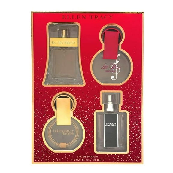 Ellen Tracy ELLEN21X123492 0.5 oz Eau De Parfum Spray Set for Women - Classic Plus Bronze Plus Tracy Plus Love Notes - 4 Piece