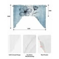 thumbnail image 6 of Blue Flower Kitchen Curtains Swag Valance for Windows/Bathroom/Cafe, Retro Gradient Texture Painting Plant Leaf Rod Pocket Drape Panel Swag Curtains Valance for Bedroom/Living Room 56"x36", 6 of 6