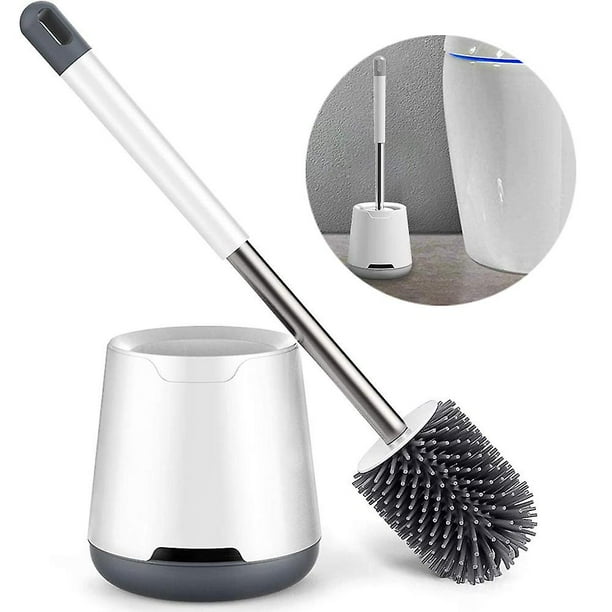 Juego de cepillo para inodoro y soporte para baño, cepillo para limpieza de inodoro con soporte para almacenamiento y organización en el baño, con un mango fuerte antioxidante TUNC Sencillez